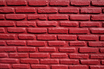 Old brick wall. Horizontal wide brick wall background. Vintage house