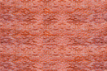 Old brick wall. Horizontal wide brick wall background. Vintage house