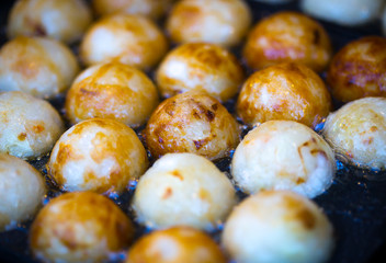 Japanese food Fried.Original Takoyaki.bowl rice