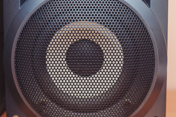 musical speaker. Close-up. Music.