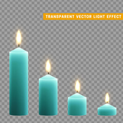 Candles burn with fire realistic.