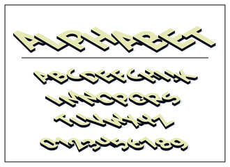 Alphabet letter. Font and abc letters print typography vector Illustration