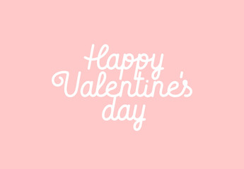 Happy Valentines Day isolated lettering vector illustration