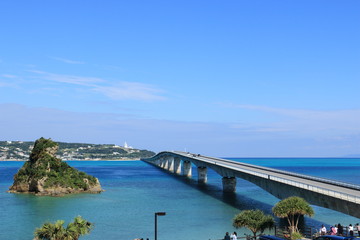kouri bridge in okinawa japan