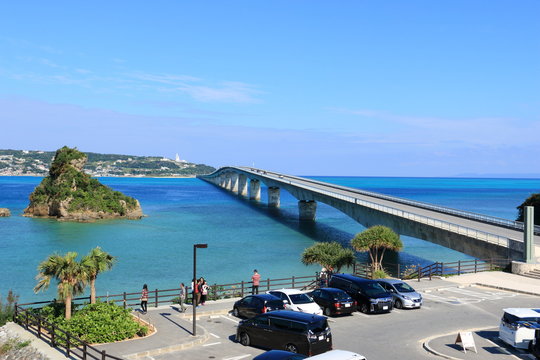 kouri bridge in okinawa japan