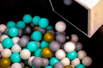 Children's plastic balls for dry pool and fun game.
