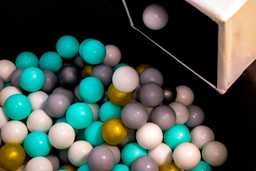 Children's plastic balls for dry pool and fun game.