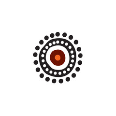 Aboriginal art logo design icon vector template