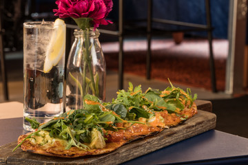 Pizza with arugula