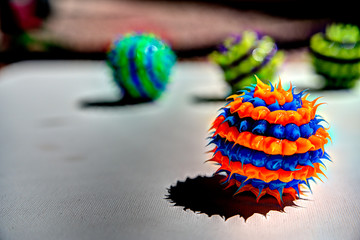 multi colored spiked ball