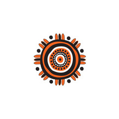 Aboriginal art logo design icon vector template