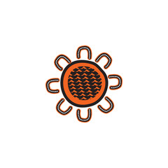 Aboriginal art logo design icon vector template