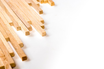 Balsa wood sticks background and texture