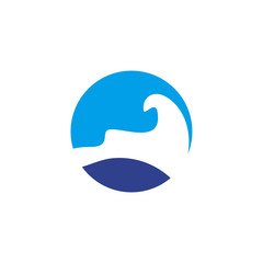 Wave icon logo design vector template