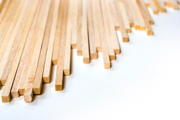 Balsa wood sticks background and texture
