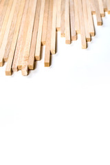 Balsa wood sticks background and texture