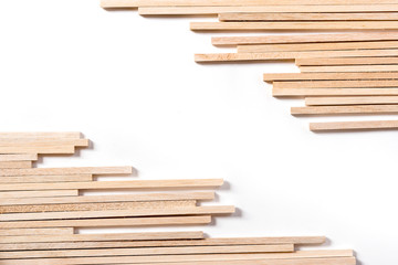 Balsa wood sticks background and texture