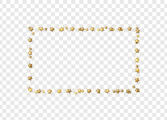 Golden stars isolated on transparent background. vector illustration.