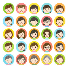 アイコン　女性　セット