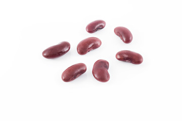 close up of Red Kidney Bean isolated on white background, shallow depth of field, selective focus (detailed close-up shot)