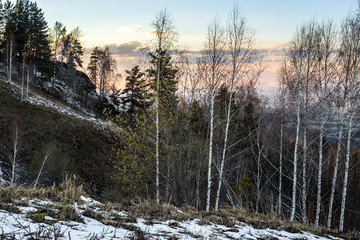 sunset in the mountains