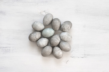 Creative unusual grey Easter eggs