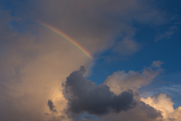 Fototapeta na wymiar rainbow in the sky clouds