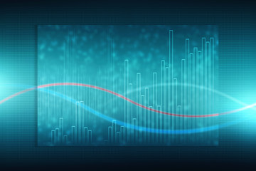 2d rendering Stock market online business concept. business Graph 