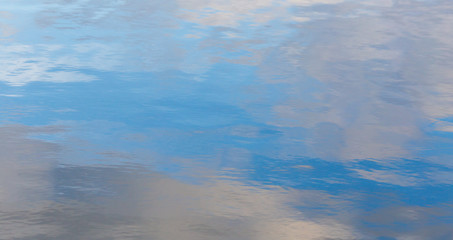 Reflection of the sky on the surface of the water