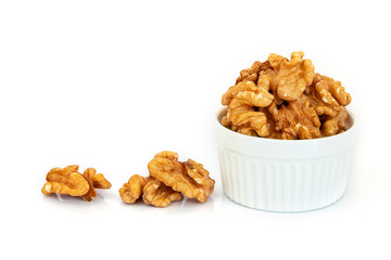 close up  the Walnuts , Juglans regia  , an excellent source of several vitamins and minerals for Health Benefits