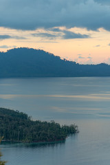 landscape with sea and fog
