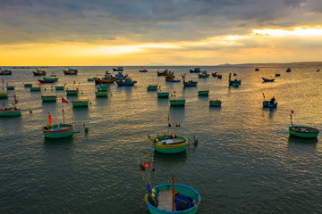 Fototapeta na wymiar The fishing village in Mui Ne, Vietnam