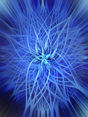 Illustration, blue spiralling burst from centre. Suitable for use as a background or texture. 