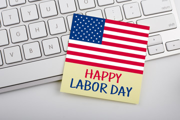 Happy Labor Day On Sticky Note