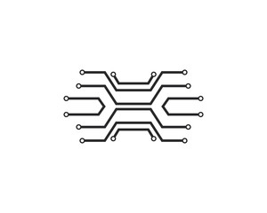 circuit technology logo template vector icon illustration design 