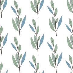 Beautiful and elegant flowers buds on the white background. Vector seamless pattern with flowers. watercolor fabric design