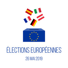 Fototapeta premium european elections 26 mai 2019 french vector poster
