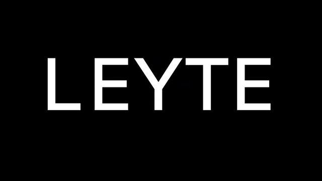 From the Glitch effect arises  LEYTE. Then the TV turns off. Alpha channel Premultiplied - Matted with color black