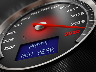 Fototapeta premium speedometer Happy New Year 2020