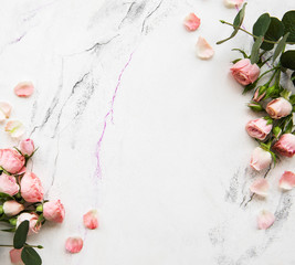 Holiday background with pink roses