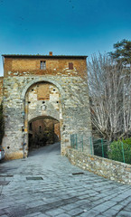 Fototapeta na wymiar very nice view of montepulciano a medieval village in val d 'orcia
