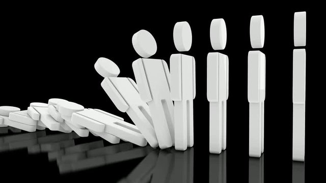 3D animation. The idea of teamwork and bad influence.