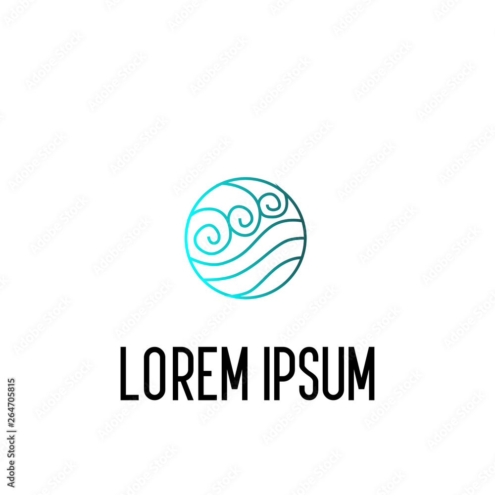 Poster water element logo icon