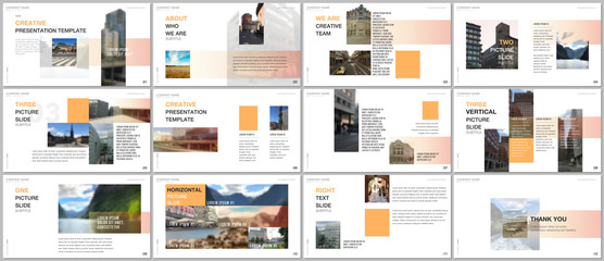 Minimal presentations design, portfolio vector templates with colorful gradient design geometric trending elements. Multipurpose template for presentation slide, flyer leaflet, brochure cover, report.