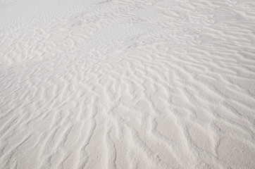 Fototapeta na wymiar Close up of textured gypsum on dunes at White Sands National Monument in New Mexico.