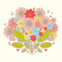 Vector floral bouquet design. Wedding, invite, birthday card