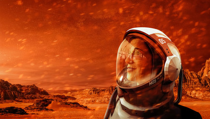 Portrait of an astronaut on the Planet MarsPortrait of an astronaut on the Planet Mars © OSORIOartist