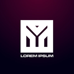 abstract square logo icon for business company