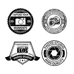 Obraz premium Set of vintage photography badges labels, emblems and logo design