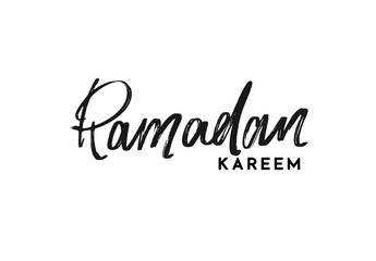 Naklejka na ściany i meble Ramadan Kareem manuscript handwriting. Text black Lettering calligraphy